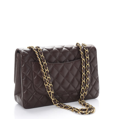 Chanel Lambskin Quilted Jumbo Single Flap Dark Brown 3 of 11