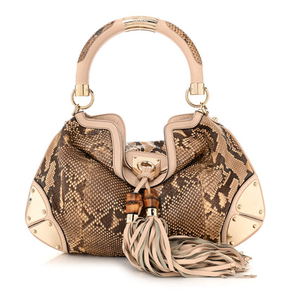Gucci Python Medium Indy Top Handle Hobo Brown Beige Light Pink 1 of 10