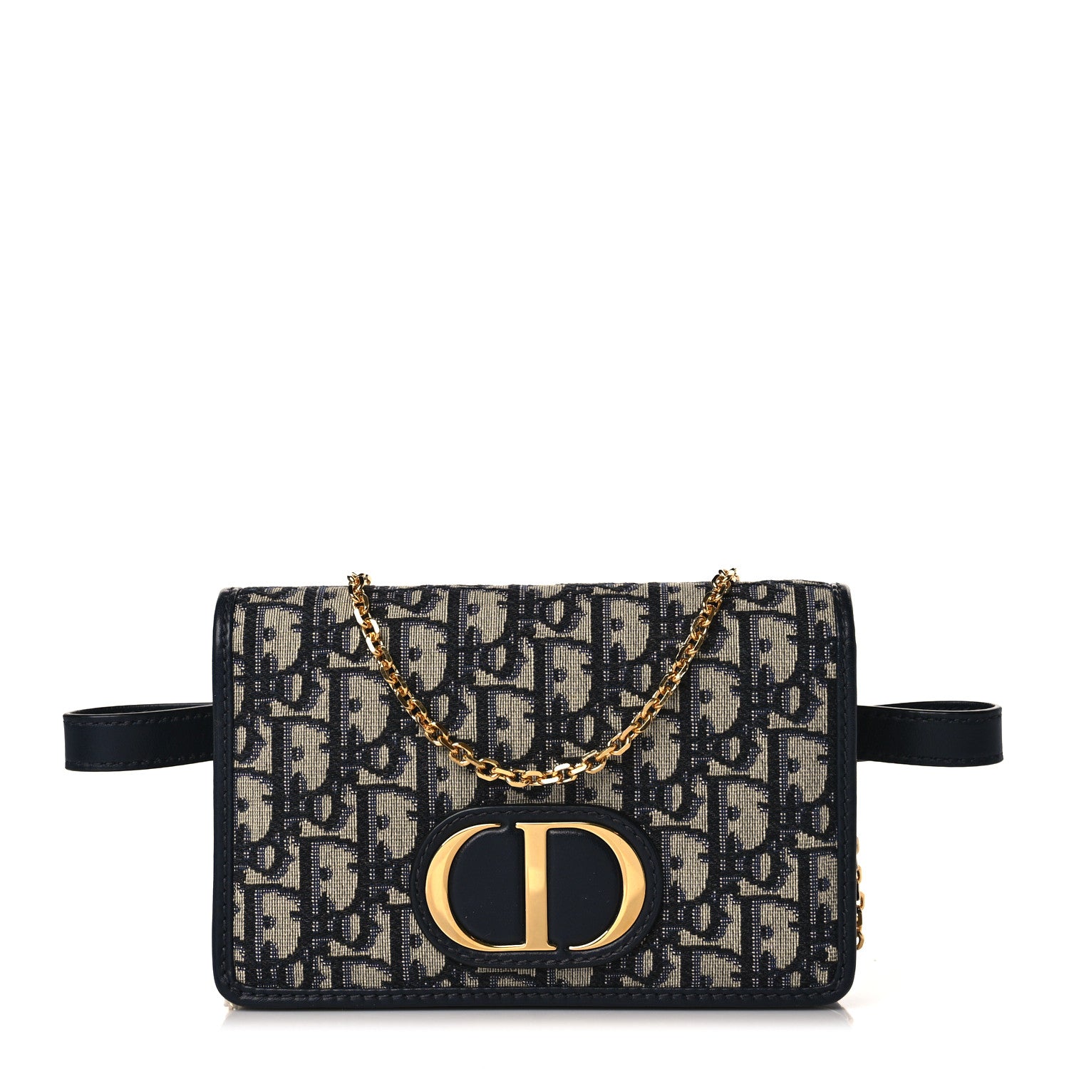 Christian Dior Oblique 30 Montaigne 2-In-1 Pouch Blue 1 of 9