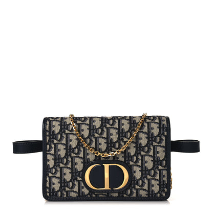 Christian Dior Oblique 30 Montaigne 2-In-1 Pouch Blue 1 of 9