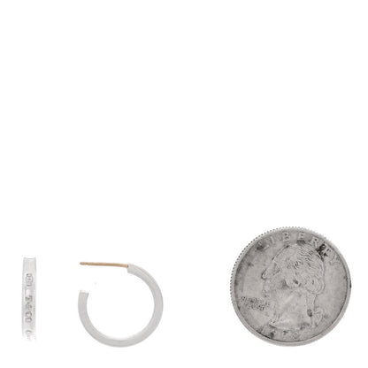 Tiffany Sterling Silver 1837 Small Narrow Hoop Earrings 2 of 5