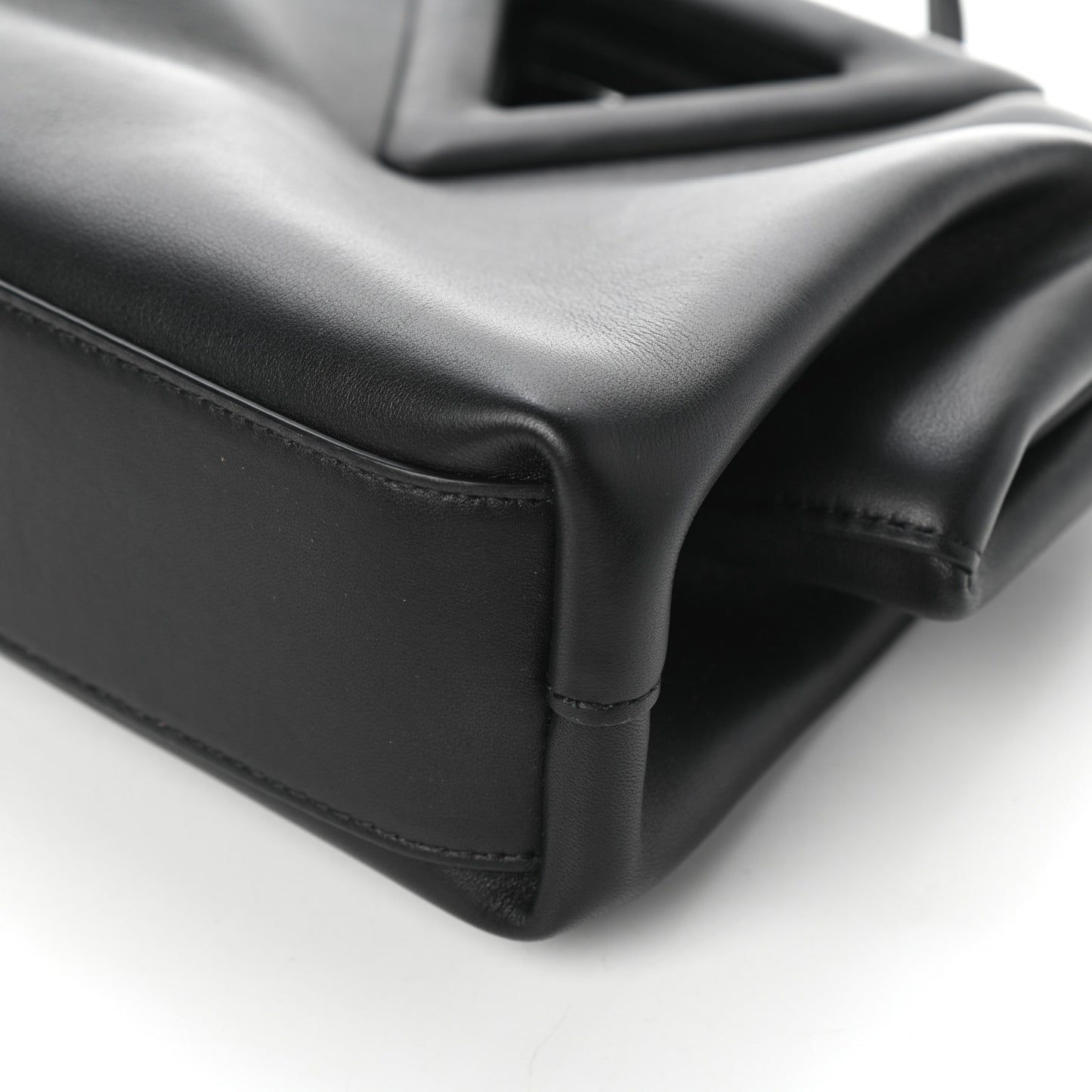 Calfskin Small The Point Triangle Bag Black