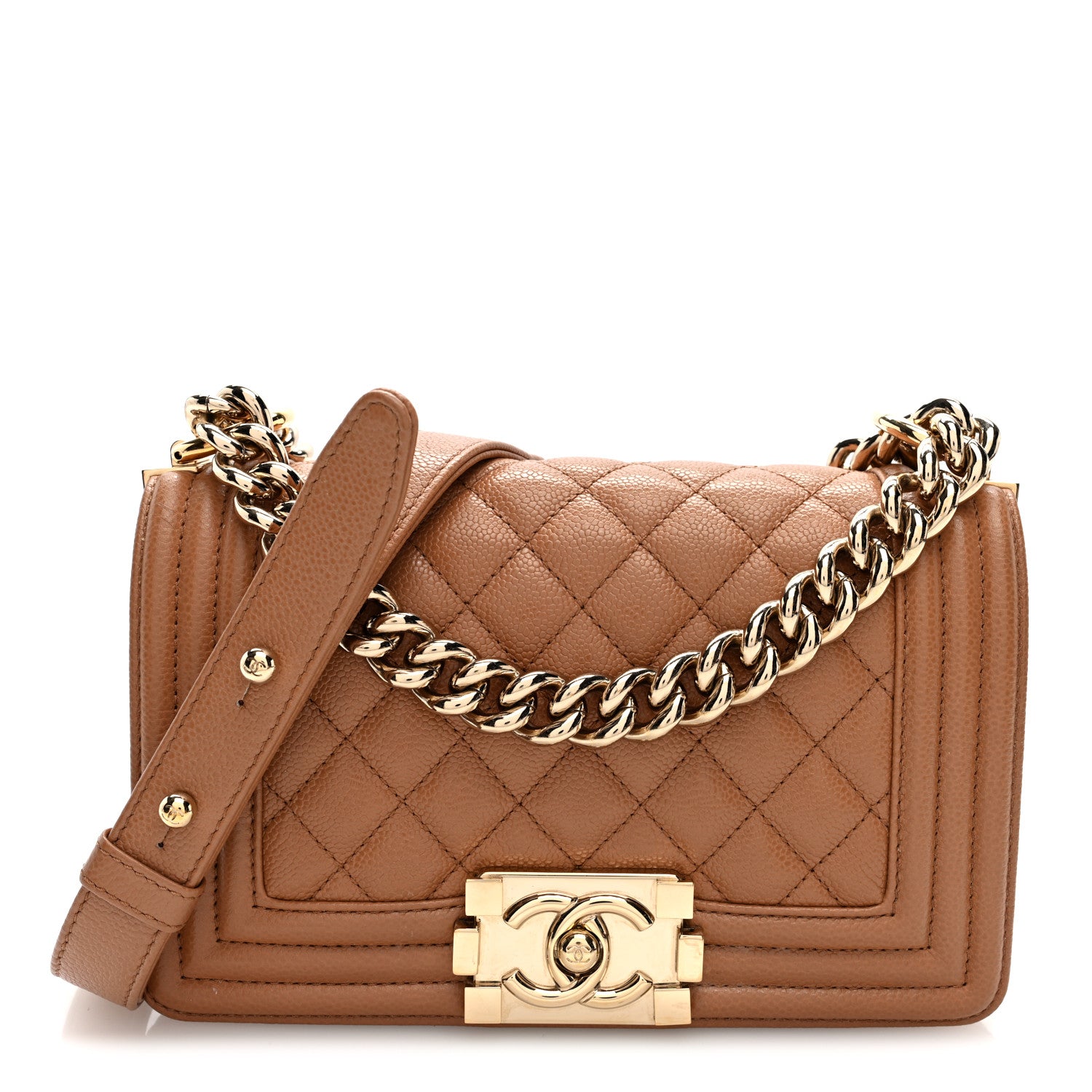 Chanel Caviar Quilted Small Boy Flap Beige 8 of 10
