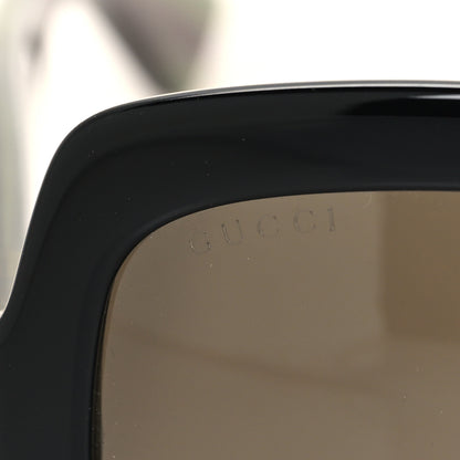 Gucci Acetate Square Frame Web Glitter Sunglasses GG0036S Black Green 7 of 8