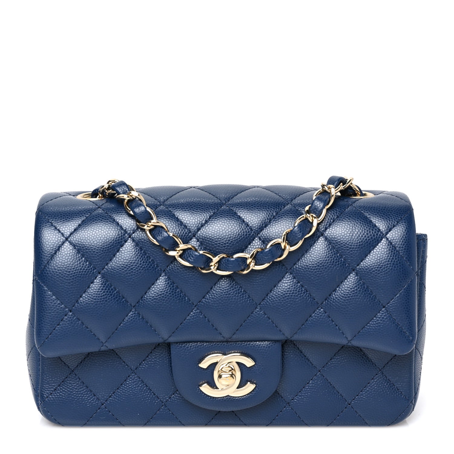 Chanel Caviar Quilted Mini Rectangular Flap Dark Blue 1 of 8