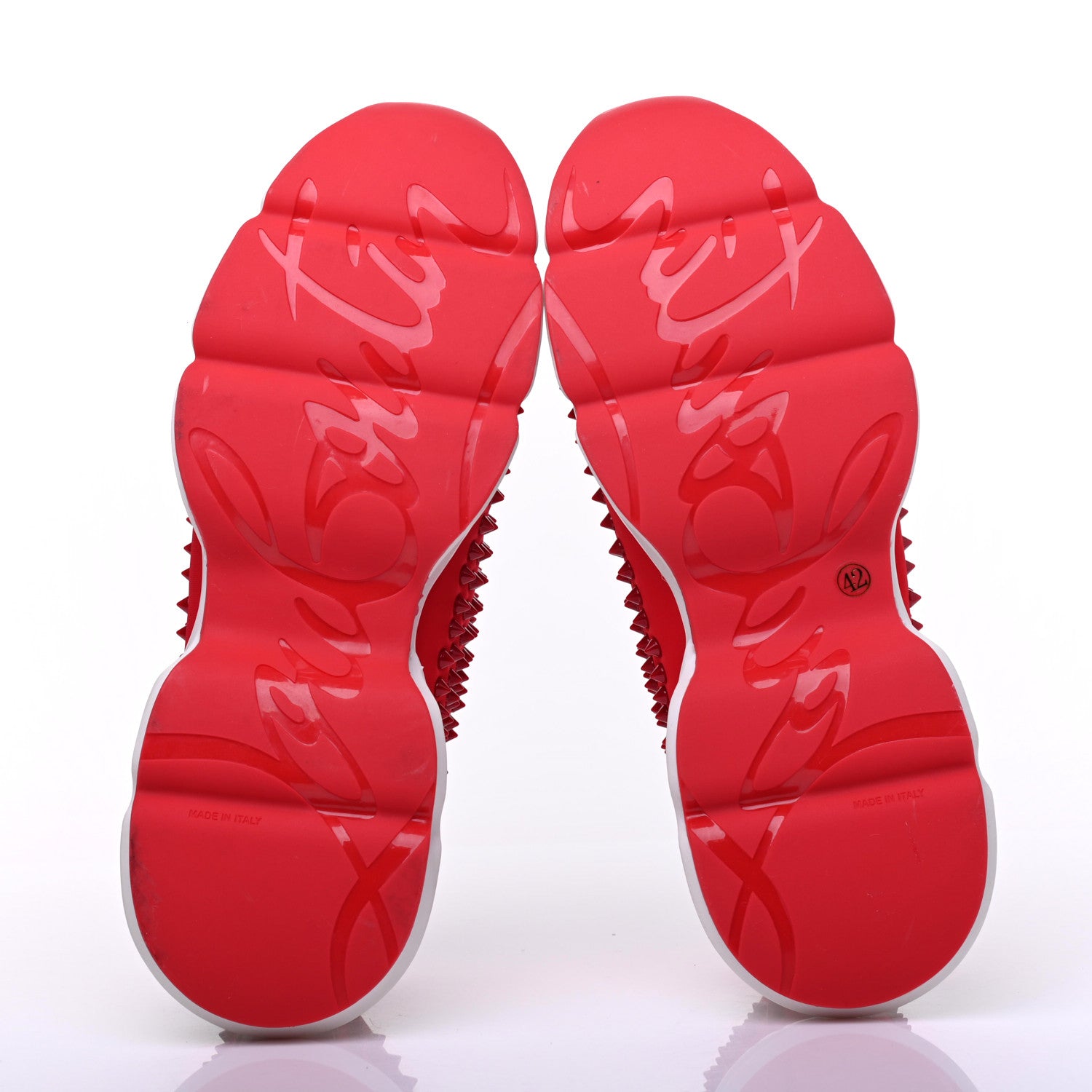 Christian Louboutin Neoprene Mens Spike Sock Flat Sneakers 42 Loubi 5 of 8