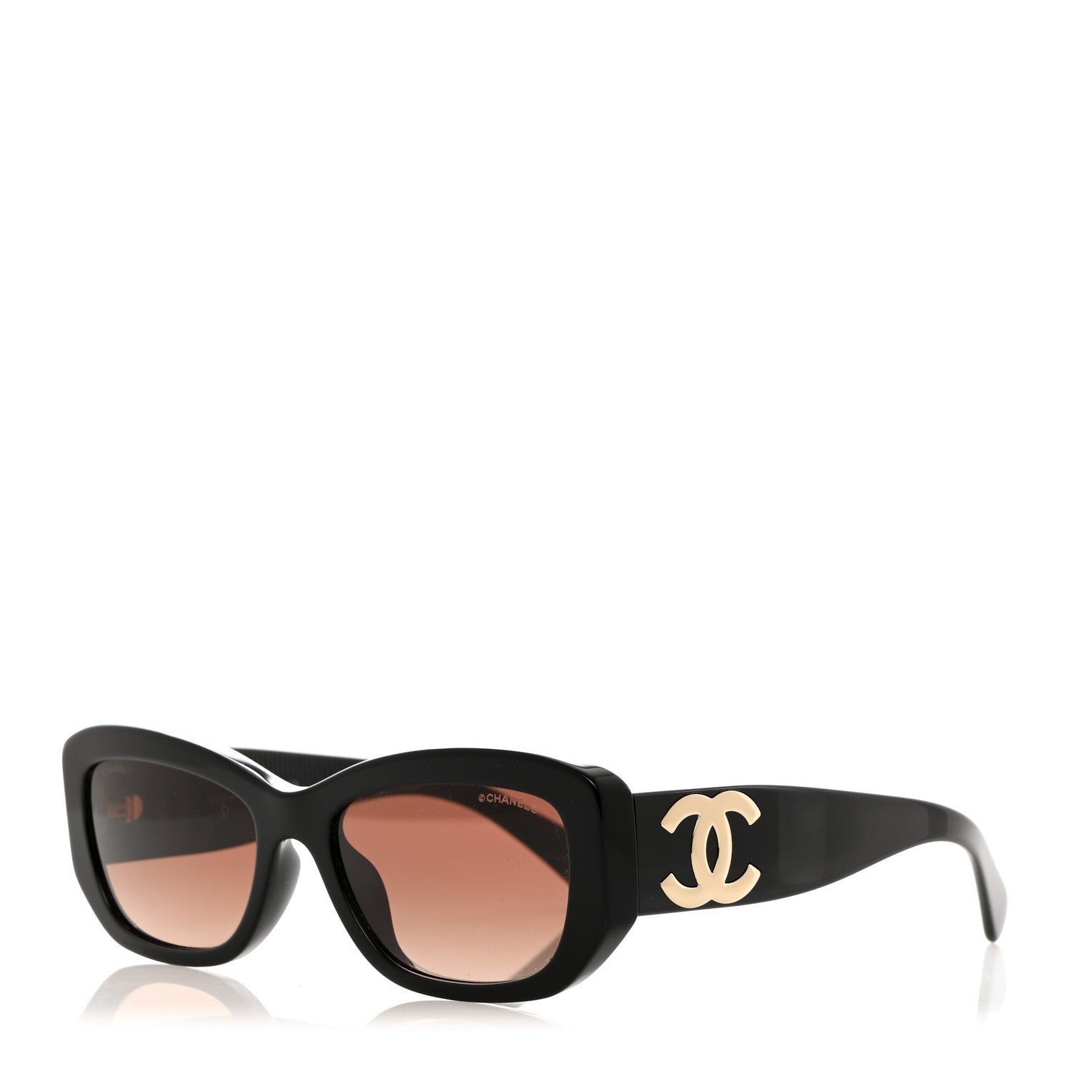 Chanel Acetate Rectangle Sunglasses 5493 Black 1 of 8