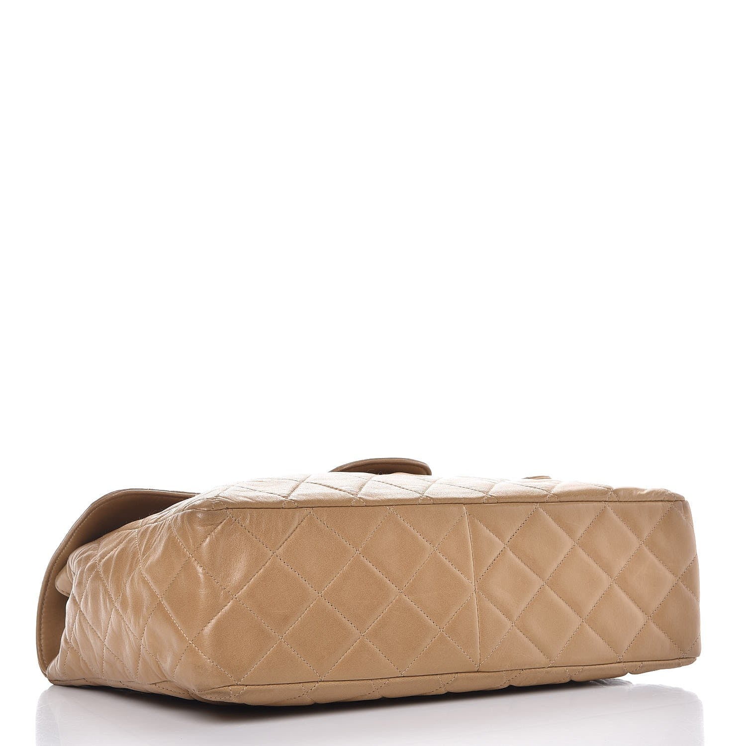 Chanel Lambskin Quilted Jumbo Single Flap Dark Beige 4 of 15