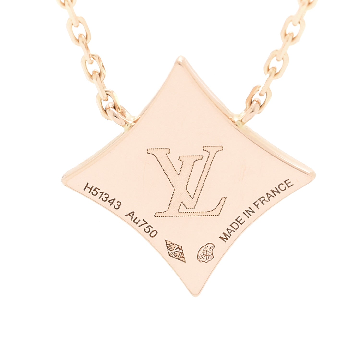 Louis Vuitton 18K Pink Gold Diamond Pink Mother of Pearl Color Blossom BB Star Pendant Necklace 6 of 7