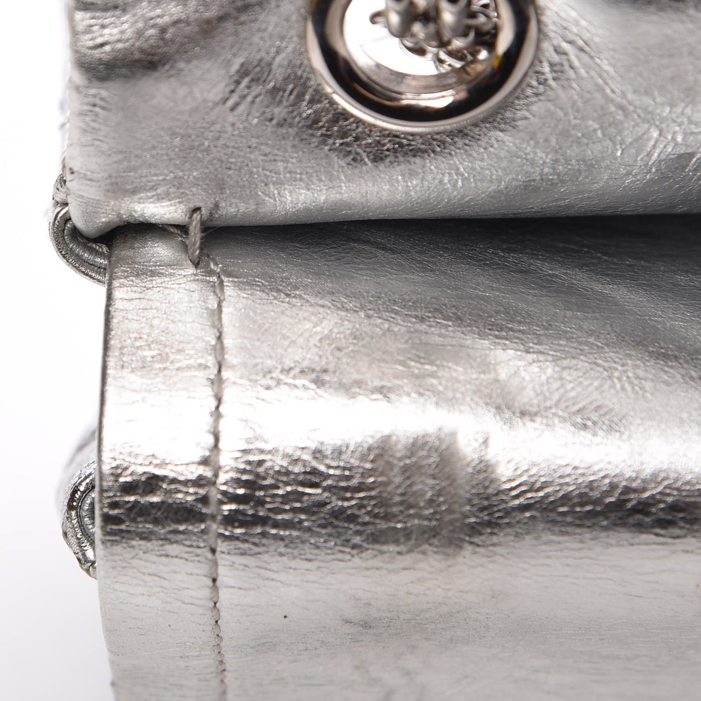 Metallic Aged Calfskin Quilted 2.55 Reissue 226 Flap Silver