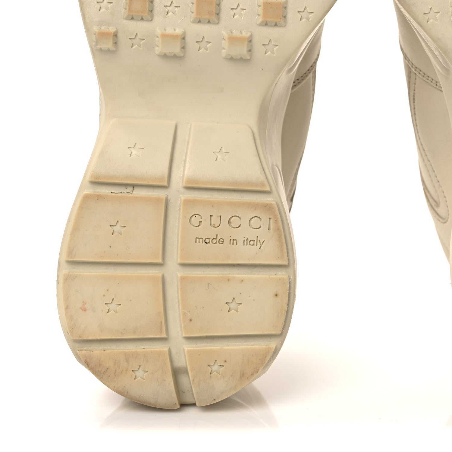 Gucci Calfskin Logo Womens Rhyton Sneakers 36.5 Ivory 6 of 8