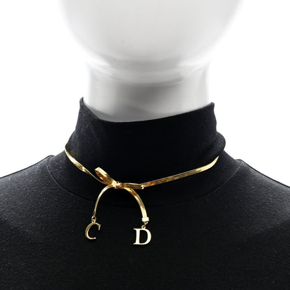 Christian Dior Bow CD Necklace Gold 2 of 5
