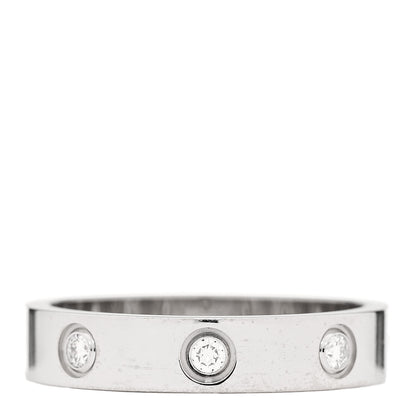 Cartier 18K White Gold 8 Diamond 4mm Wedding Band LOVE Ring 52 6 3 of 5