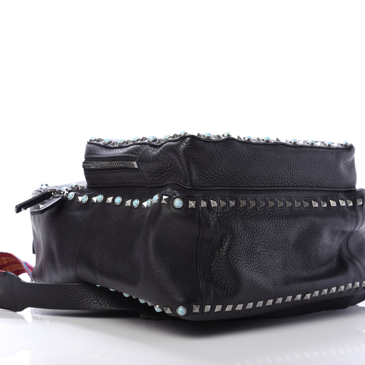 Valentino Garavani Pebbled Calfskin Medium Rockstud Rolling Backpack Black 5 of 14