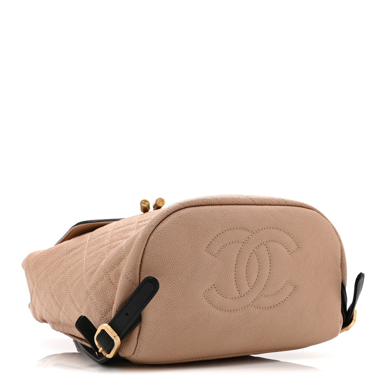 Chanel Caviar Quilted Filigree Backpack Beige Black 4 of 10