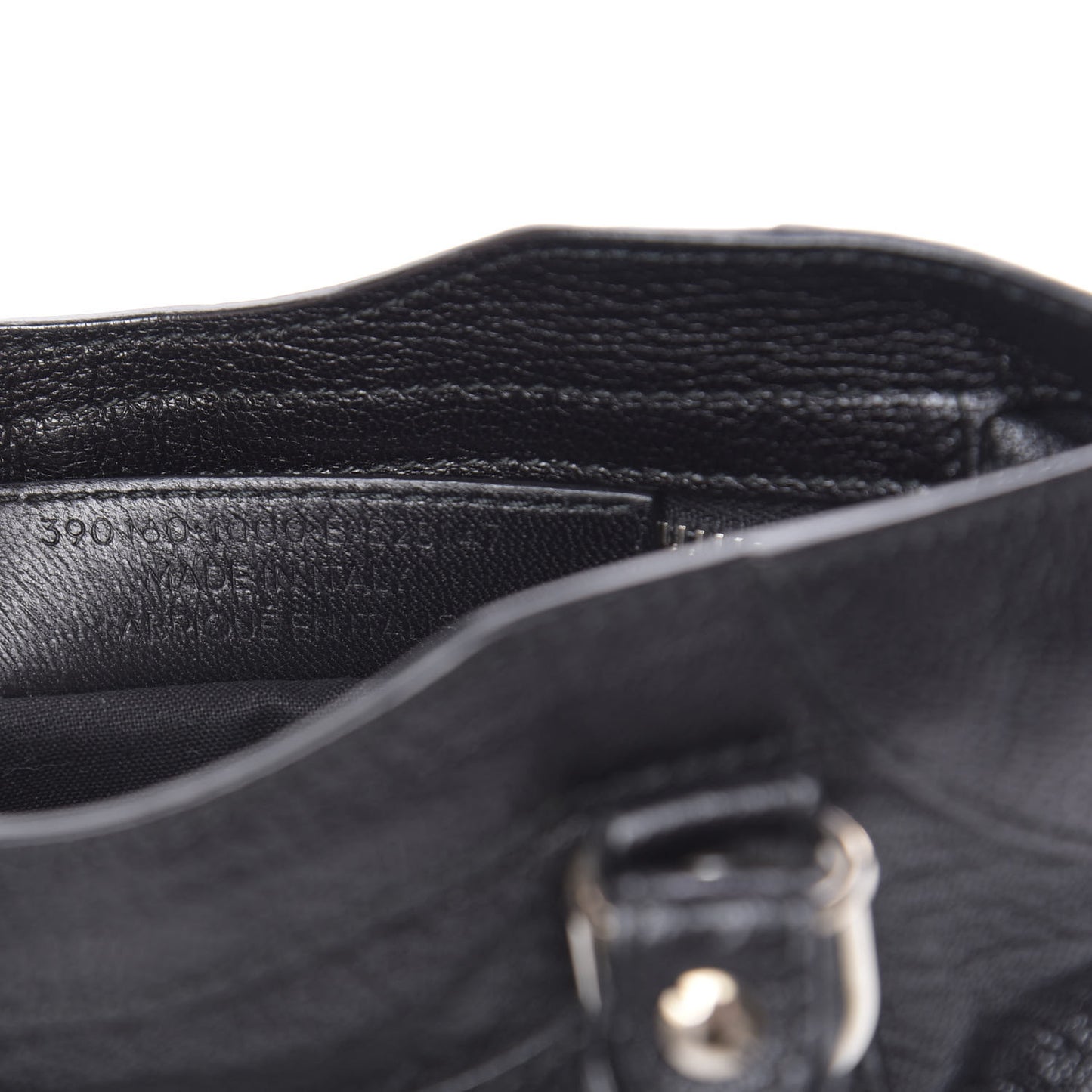 Chevre Silver Metallic Edge Hardware Mini City Black