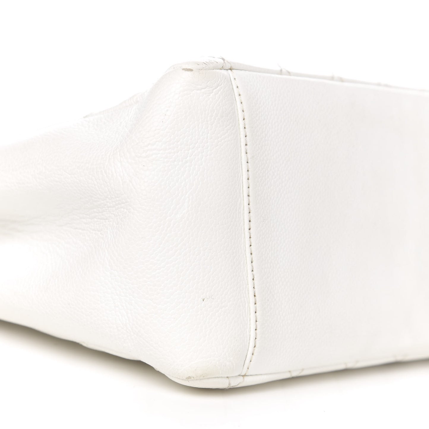Caviar Quilted Grand Shopping Tote GST White