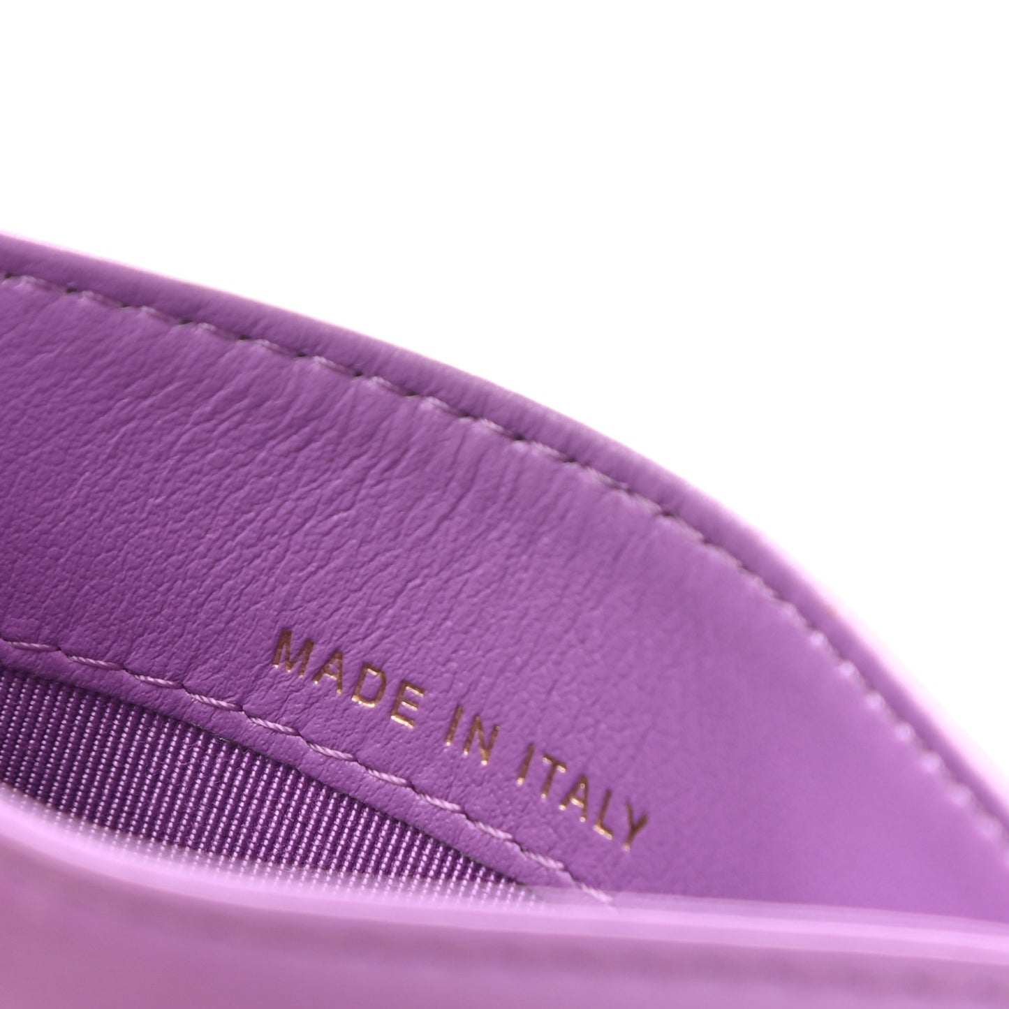 Patent Quilted Card Holder Purple
