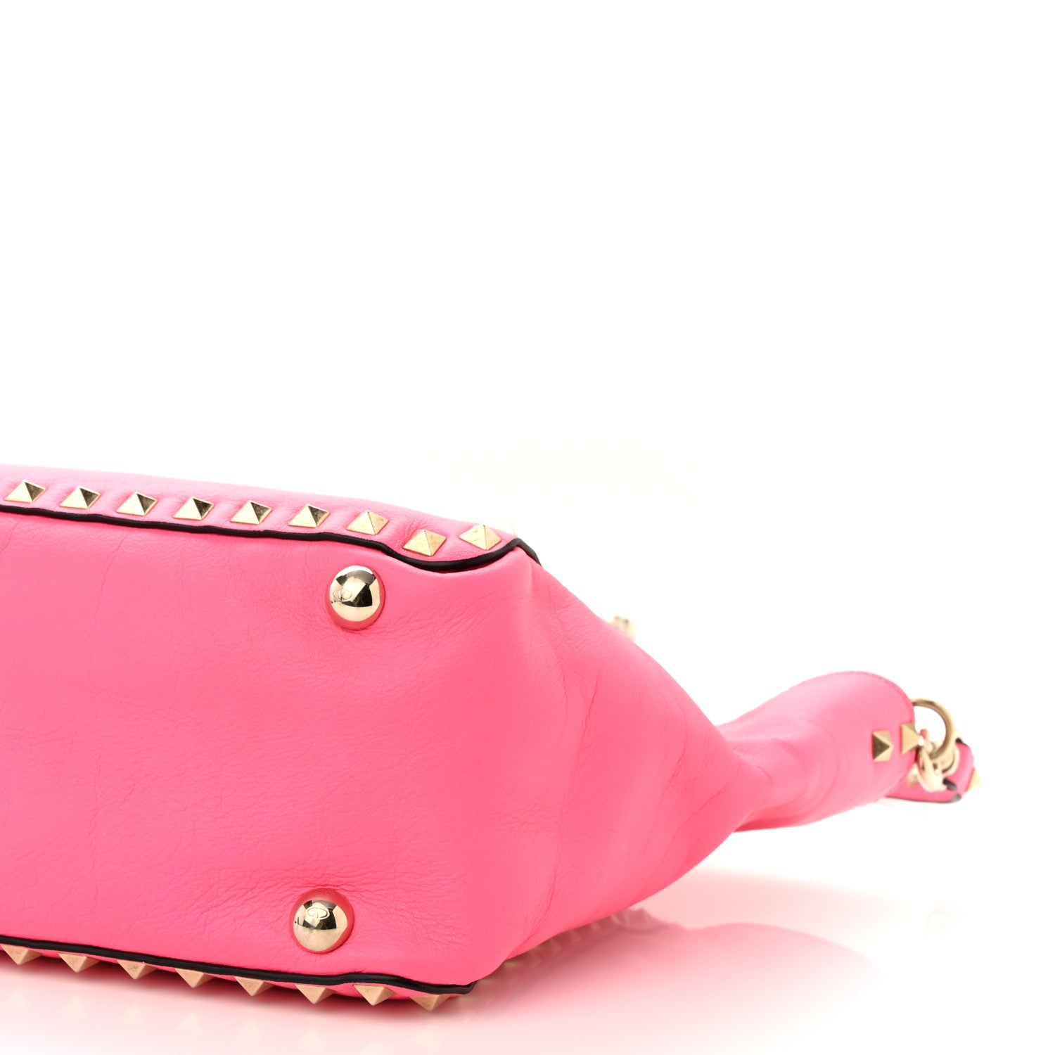 Valentino Garavani Vitello Small Rockstud Tote Fuxia Fluo 9 of 13