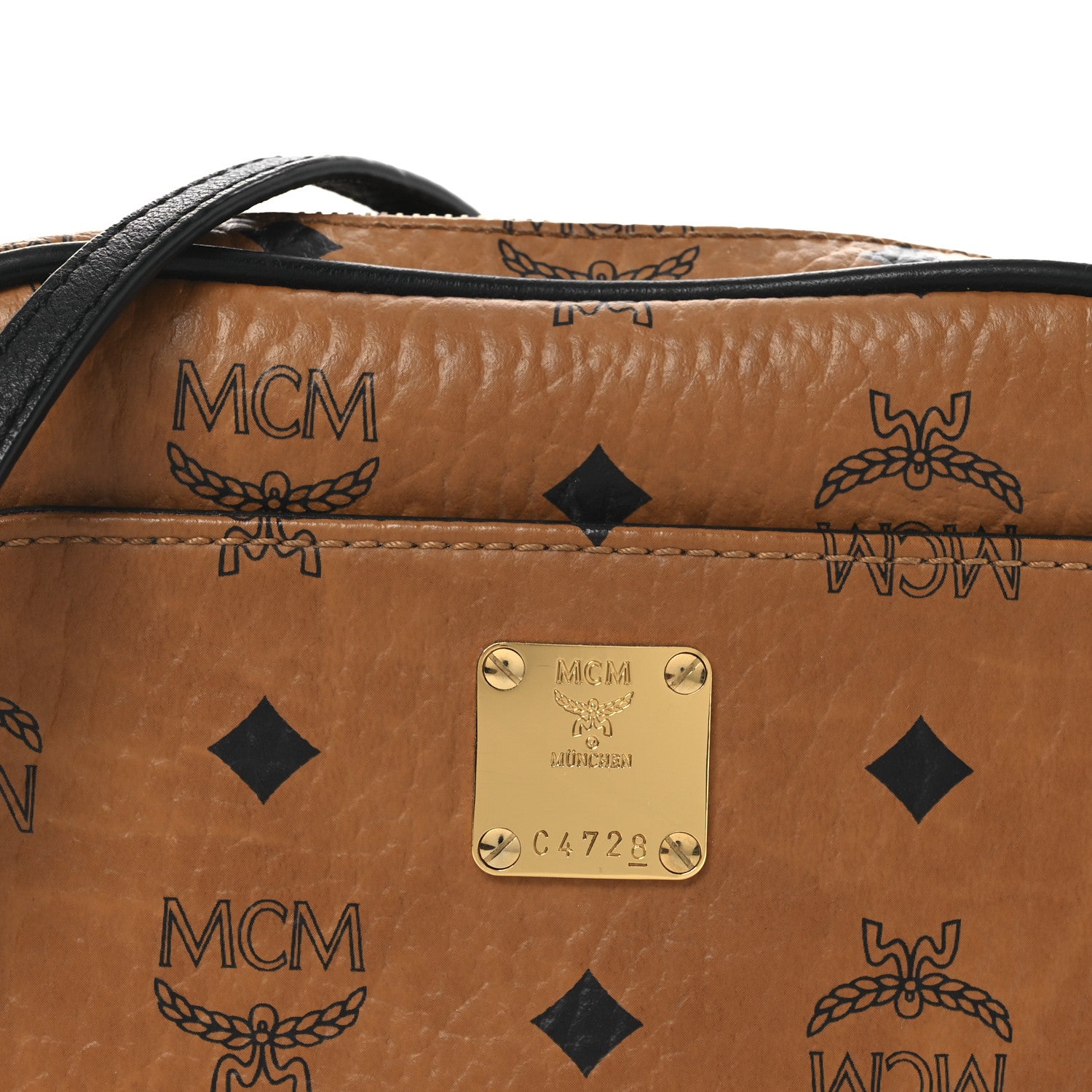 MCM Visetos Mini Camera Crossbody Bag Cognac 1745018 – FASHIONPHILE