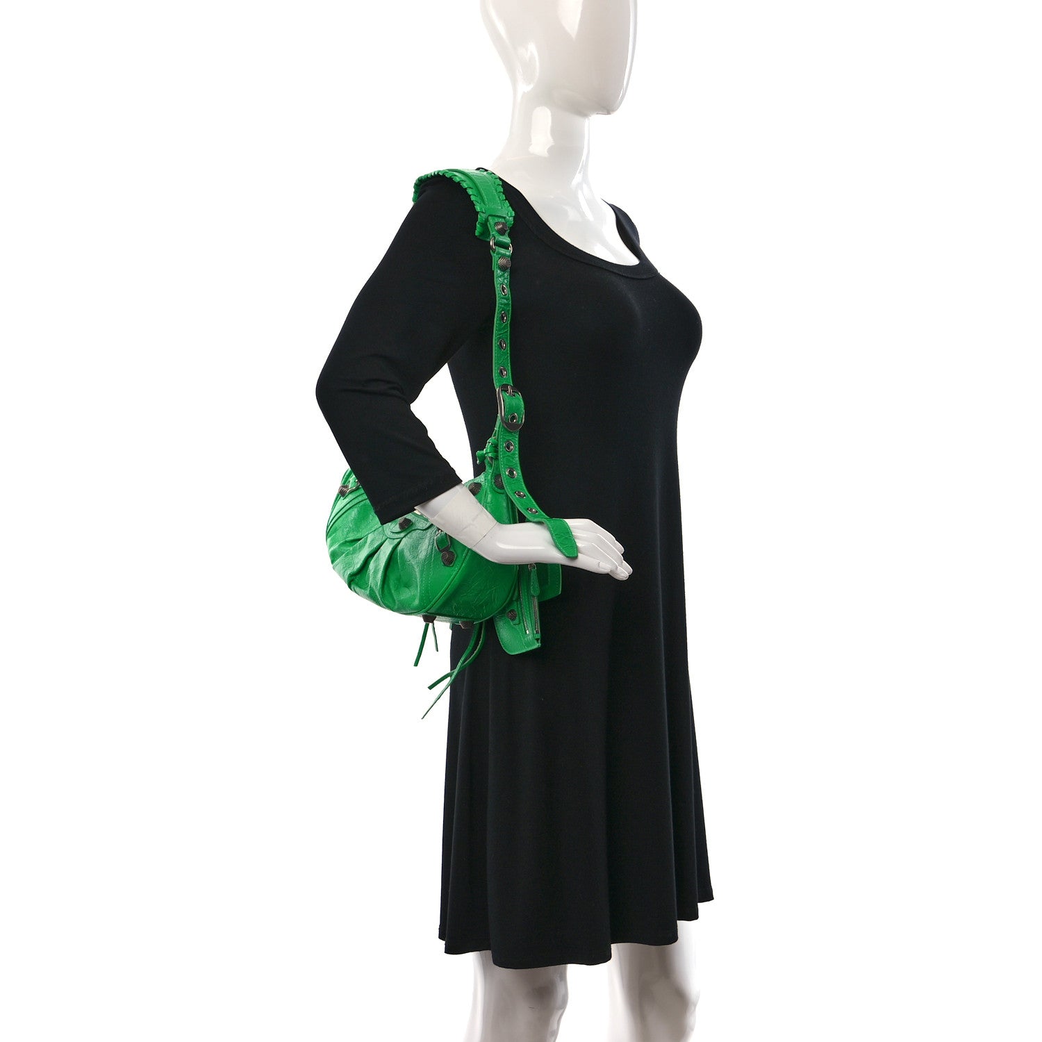 Balenciaga Agneau Arena Small Le Cagole Shoulder Bag Vivid Green 2 of 10
