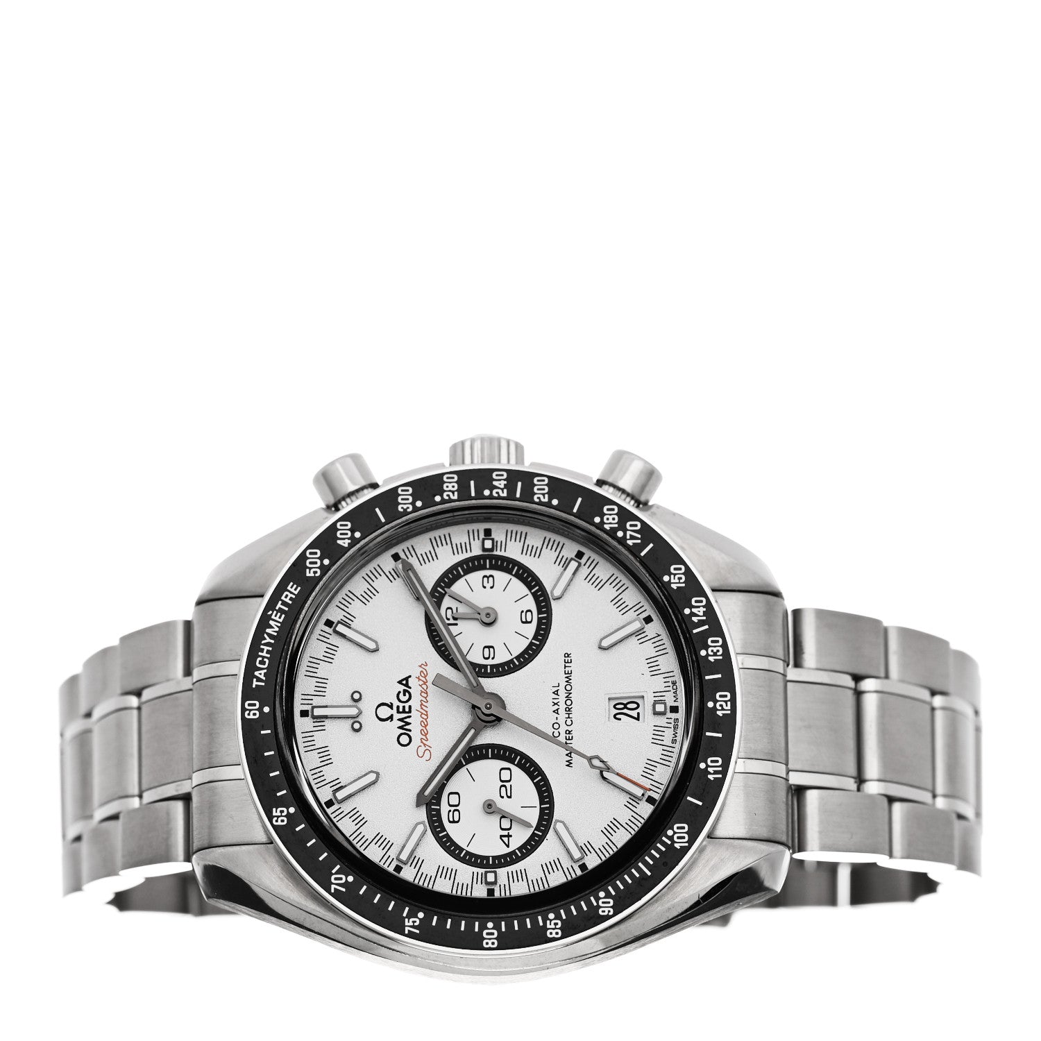 Omega Stainless Steel 44mm Speedmaster Racing Co-Axial Master Chronometer Chronograph Automatic Watch White 329.30.44.51.04.001 2 of 5