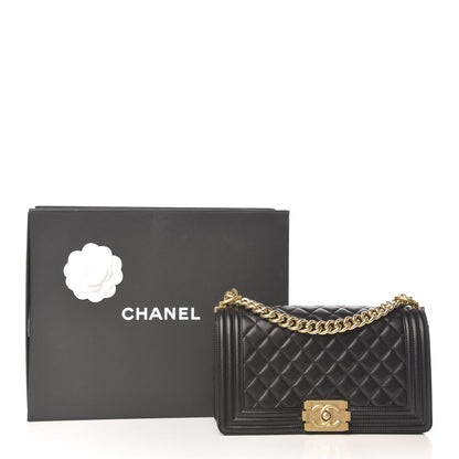 Chanel Lambskin Quilted Medium Boy Flap Black 9 of 9