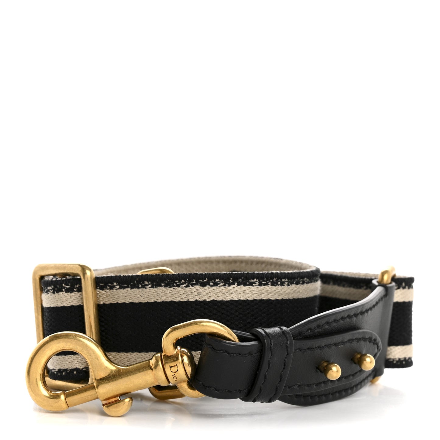 Canvas Embroidered Shoulder Strap Black