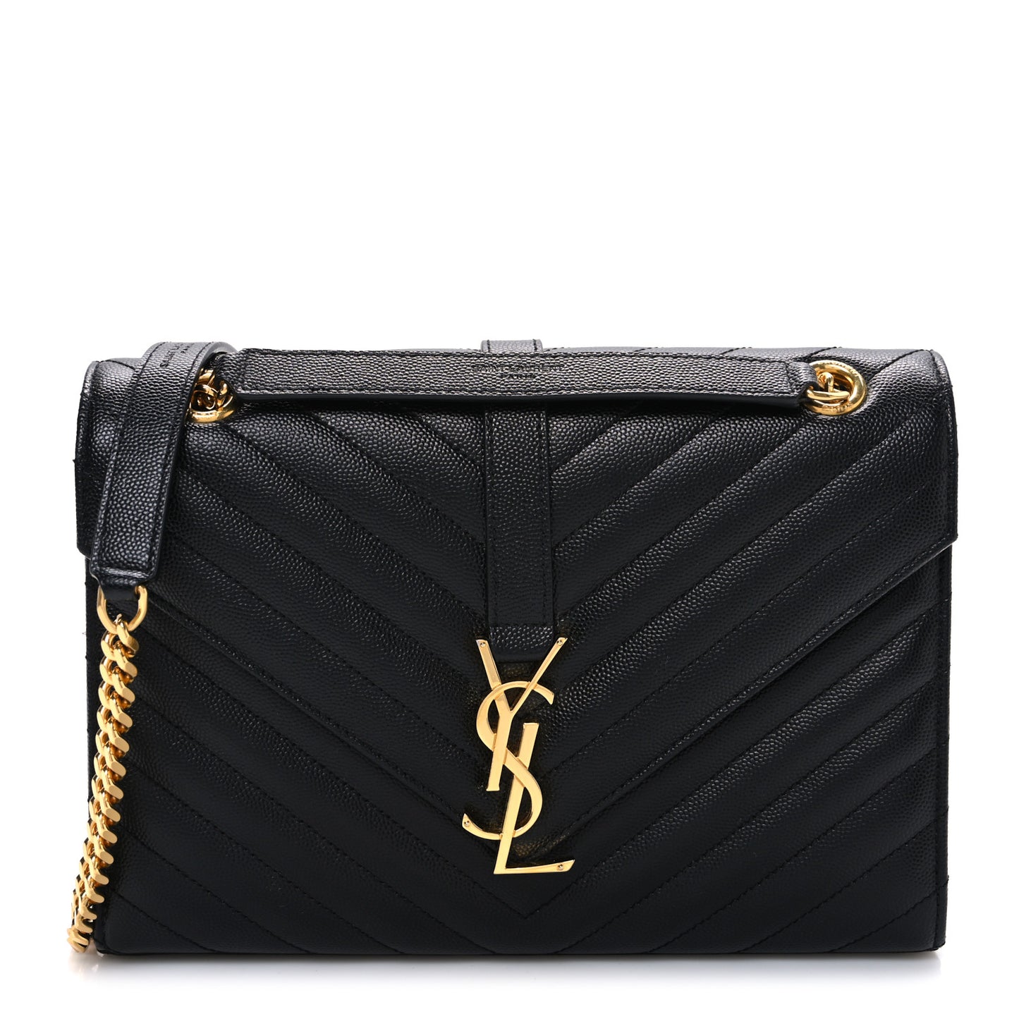 Grain De Poudre Matelasse Chevron Medium Monogram Satchel Black Black
