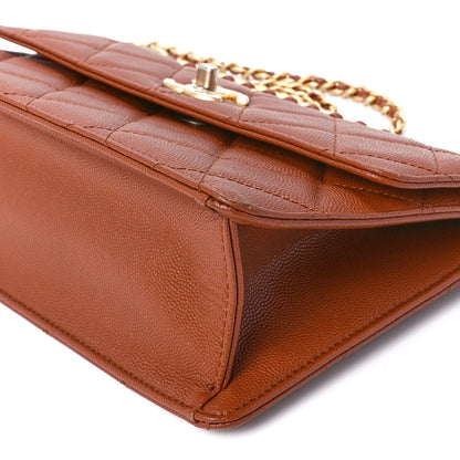 Chanel Caviar Quilted Chain Flap Light Brown 11 of 12