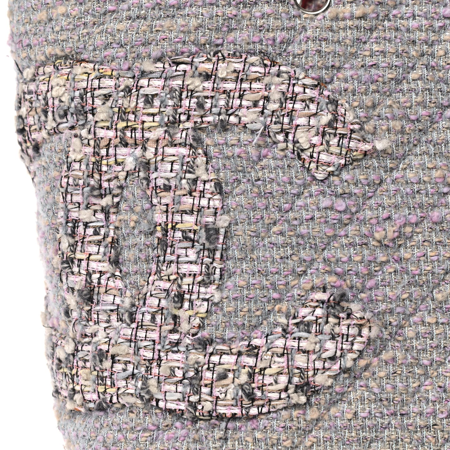 Tweed Quilted Cambon Tote Grey