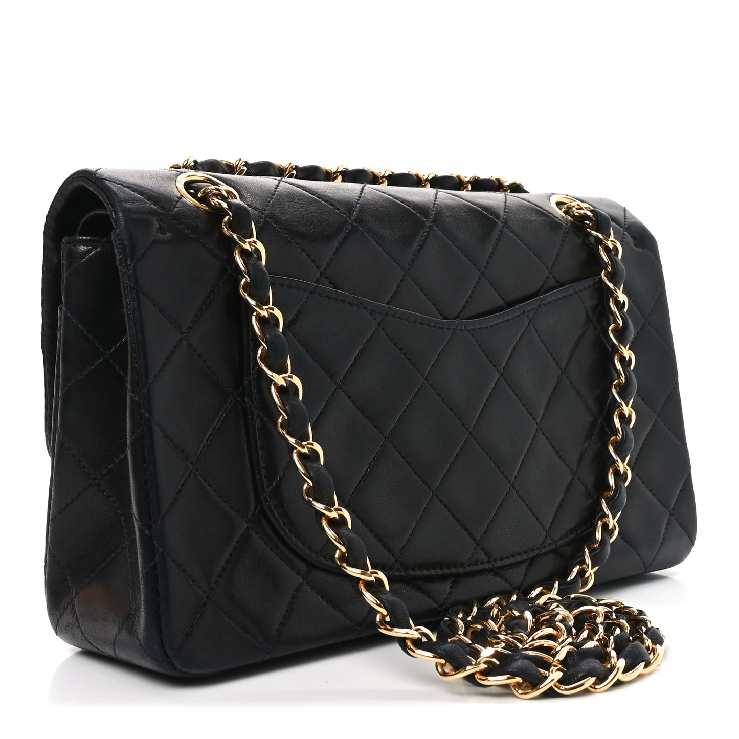 Lambskin Quilted Small Double Flap Black