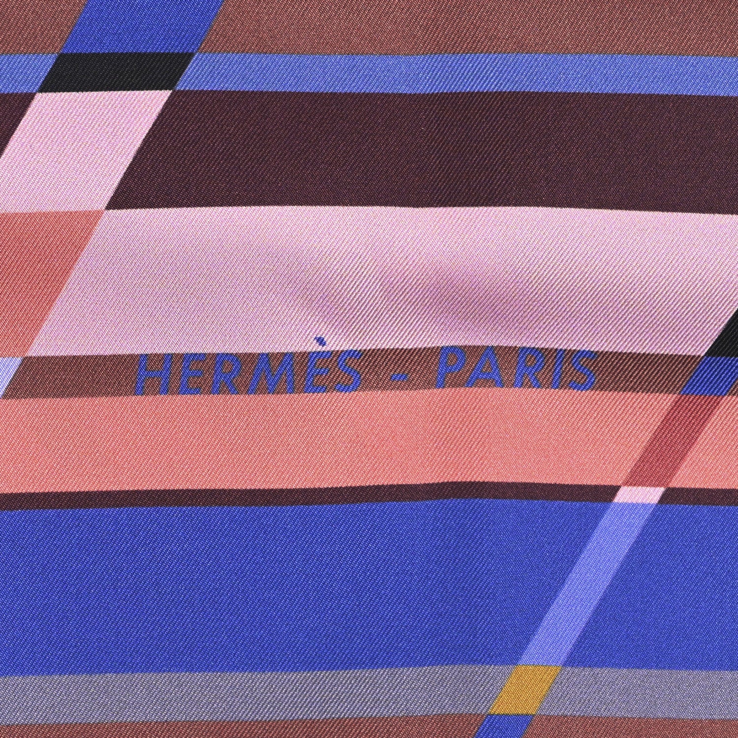 Hermes Silk Photo Finish Scarf 90 Marron Bleu Rose 2 of 3