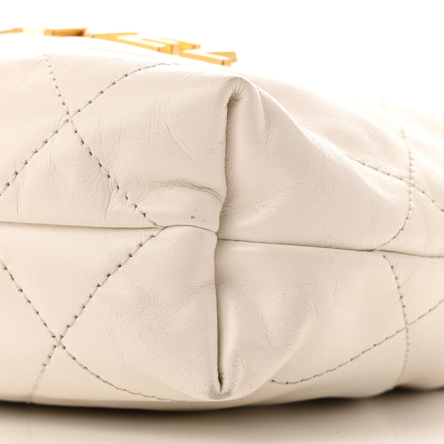 Shiny Calfskin Quilted Mini Chanel 22 White