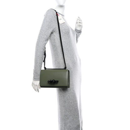 Alexander McQueen Calfskin Knuckle Skull Crossbody Khaki Green Black 2 of 10