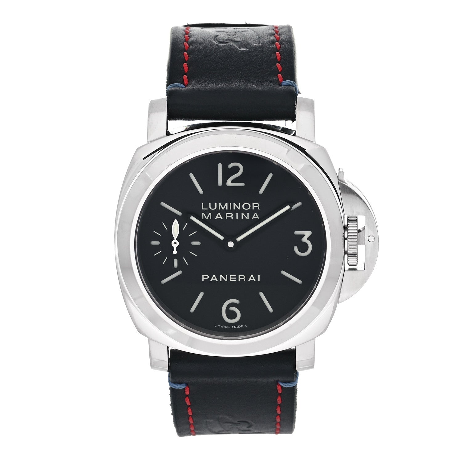 Panerai Stainless Steel Calfskin 44mm Luminor Marina Manual Winding Watch Black PAM00111 1 of 6