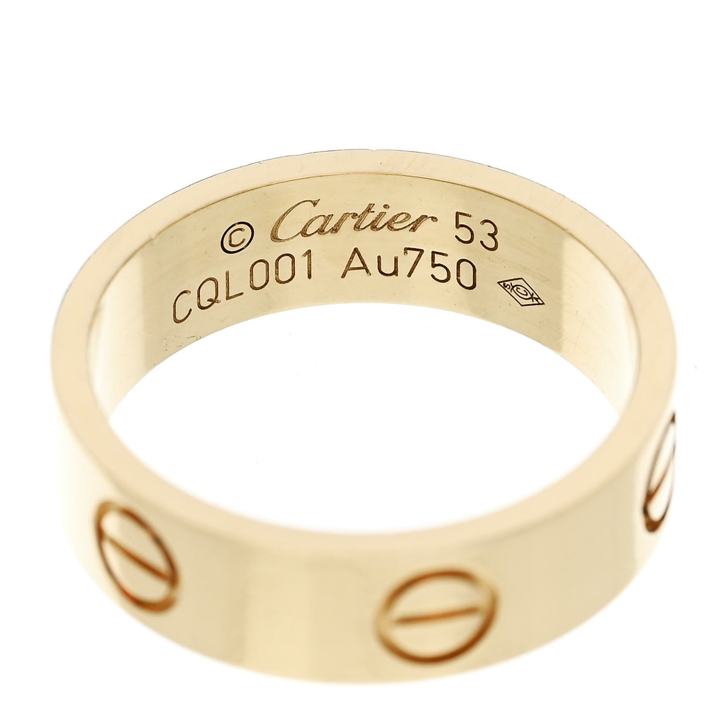 18K Yellow Gold 5.5mm LOVE Ring 53 6.5