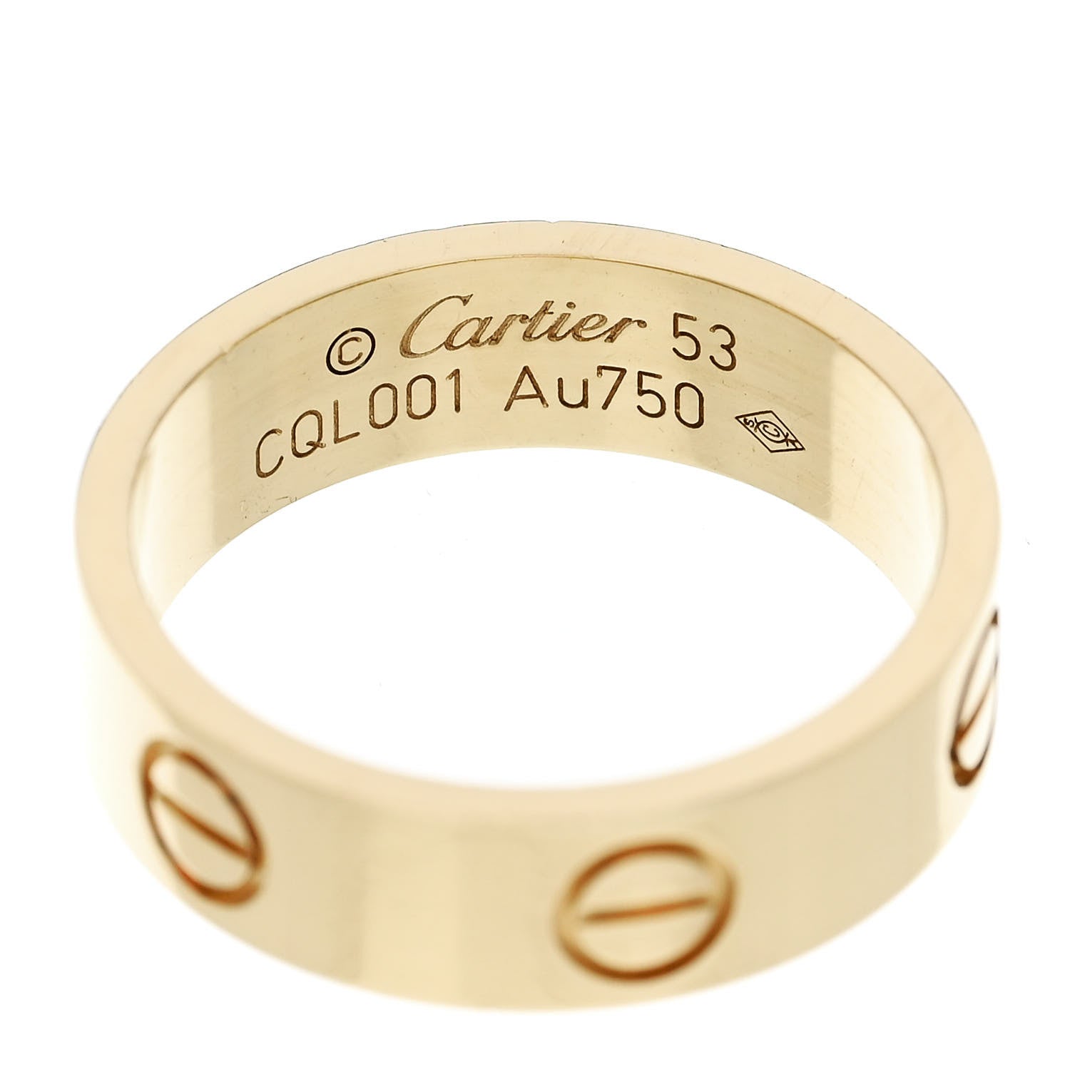 Cartier 18K Yellow Gold 5.5mm LOVE Ring 53 6.5 4 of 4