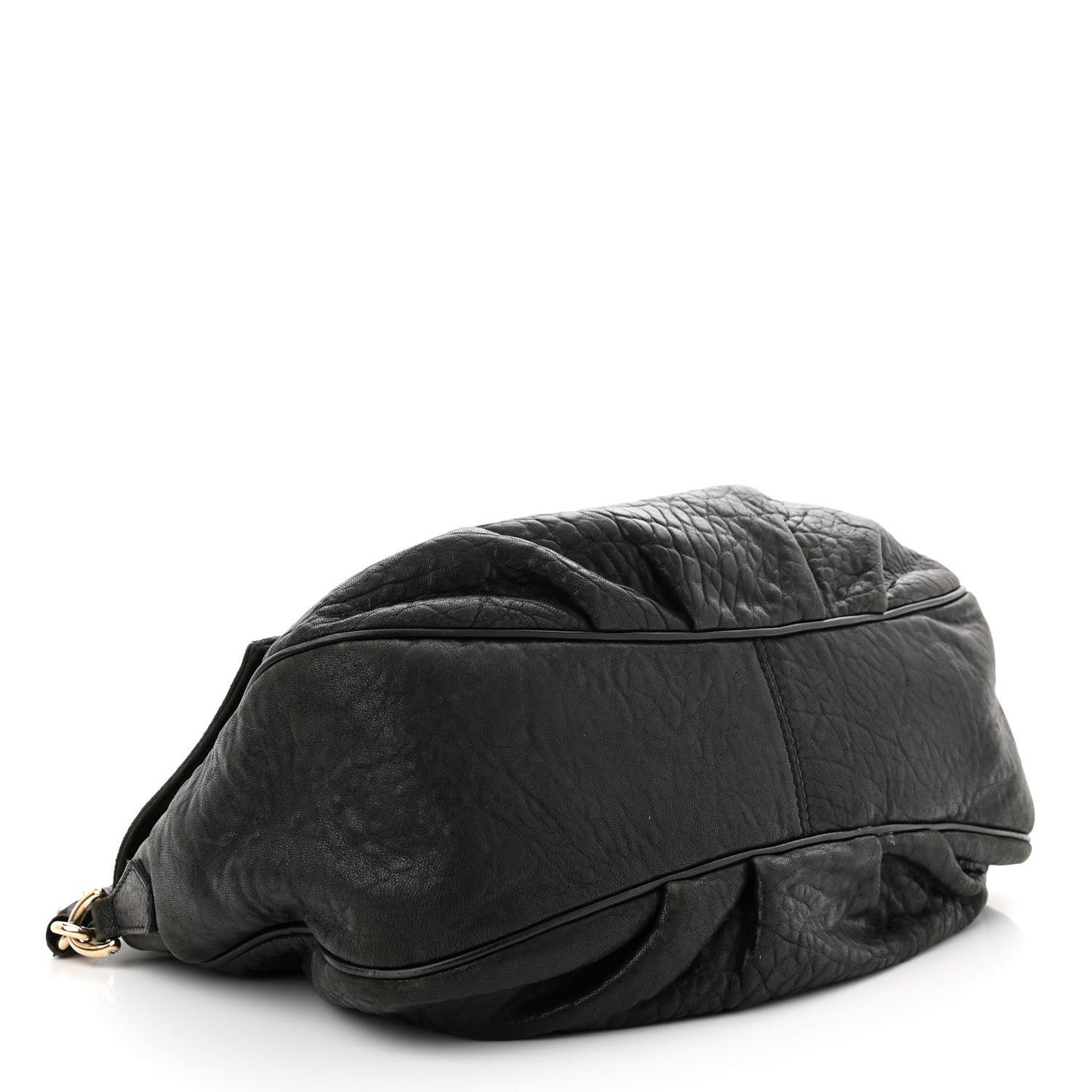Crinkled Lambskin Mia Shoulder Flap Black