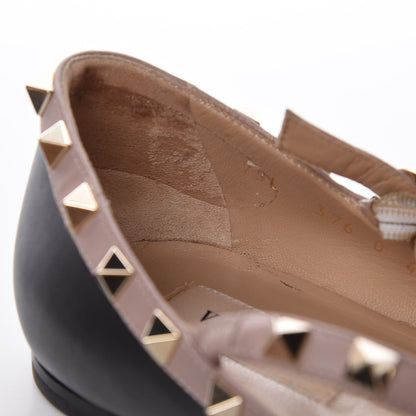 Valentino Garavani Nappa Rockstud Cage Ballerina Flats 40.5 Black Poudre 13 of 15