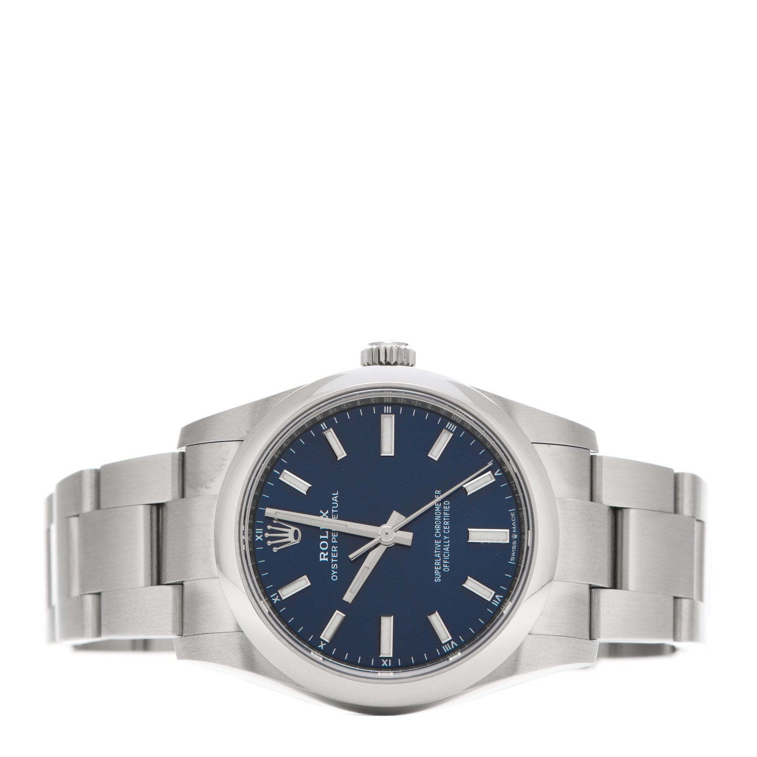 Rolex Stainless Steel 34mm Oyster Perpetual Watch Bright Blue 124200 2 of 5