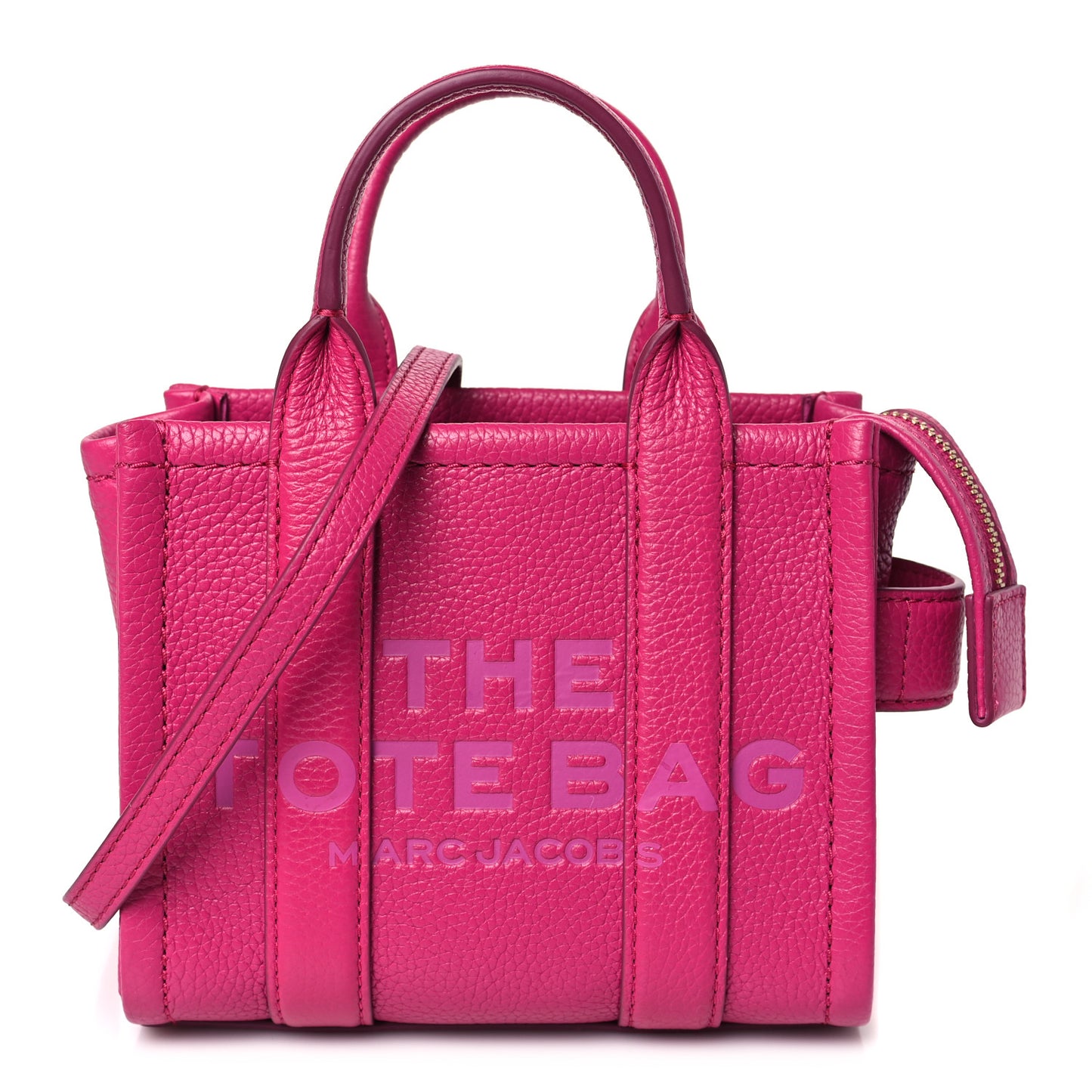 Grained Calfskin Mini The Tote Bag Lipstick Pink