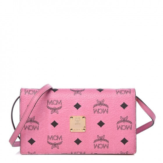MCM Visetos Crossbody Wallet Pink 1 of 6
