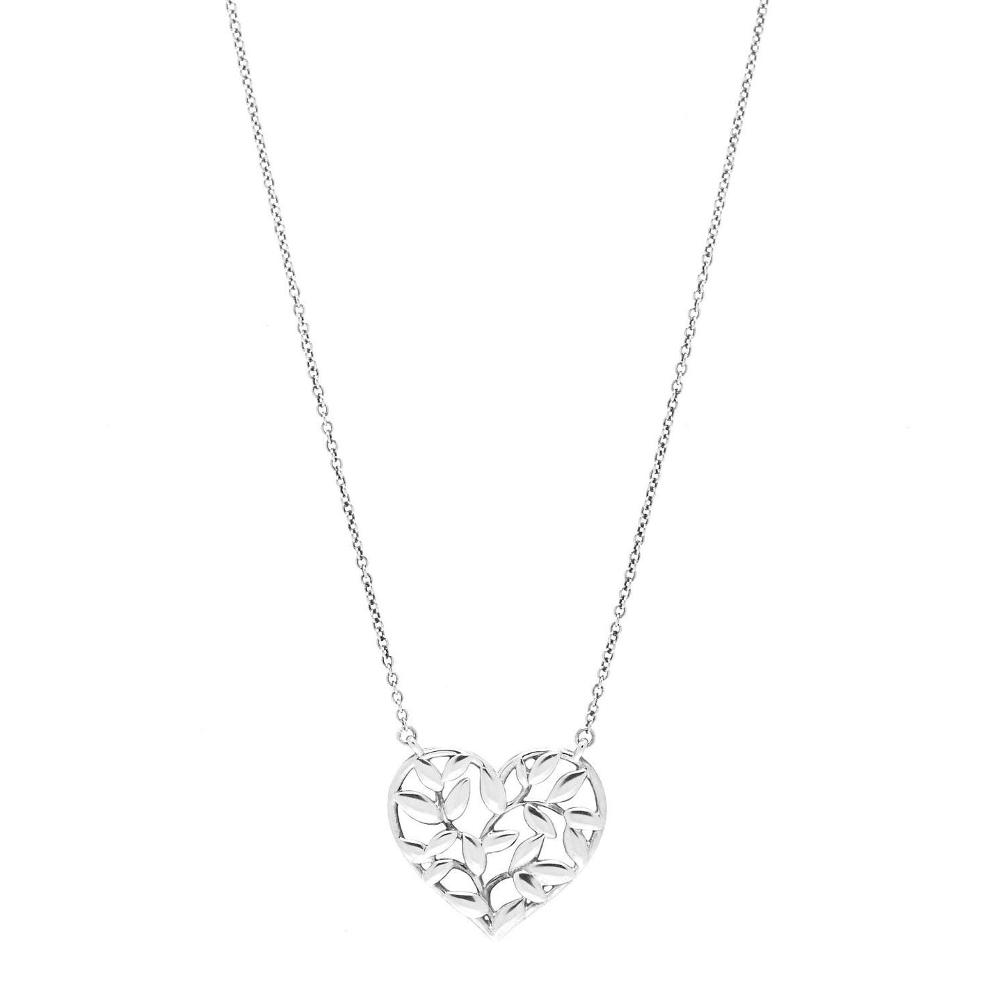 Sterling Silver Paloma Picasso Olive Leaf Heart Pendant Necklace
