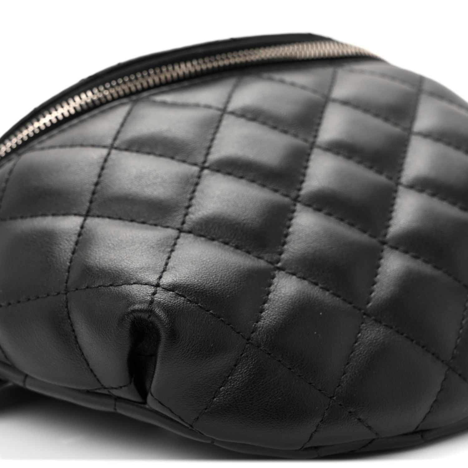 Chanel Calfskin Quilted Uniform Waist Belt Bag Black 9 of 10