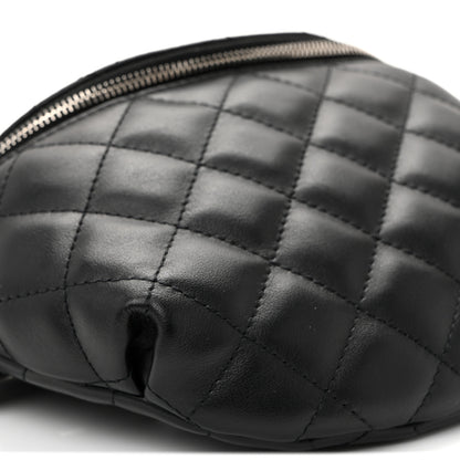 Chanel Calfskin Quilted Uniform Waist Belt Bag Black 9 of 10