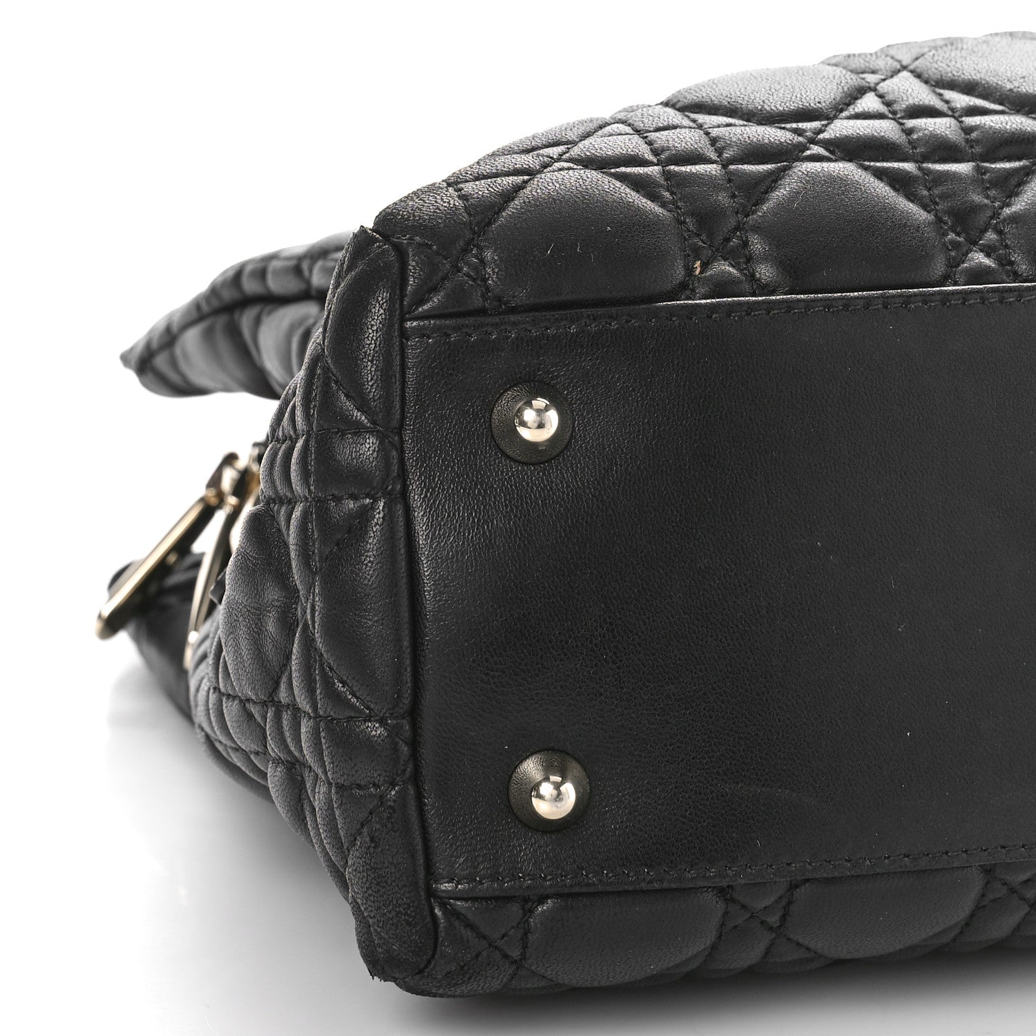 Christian Dior Lambskin Cannage Small Dior Soft Zipped Shopping Tote Black 8 of 12