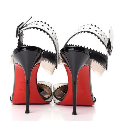 Christian Louboutin Patent Kid PVC Chouette 100 Pumps 38 White 7 of 9