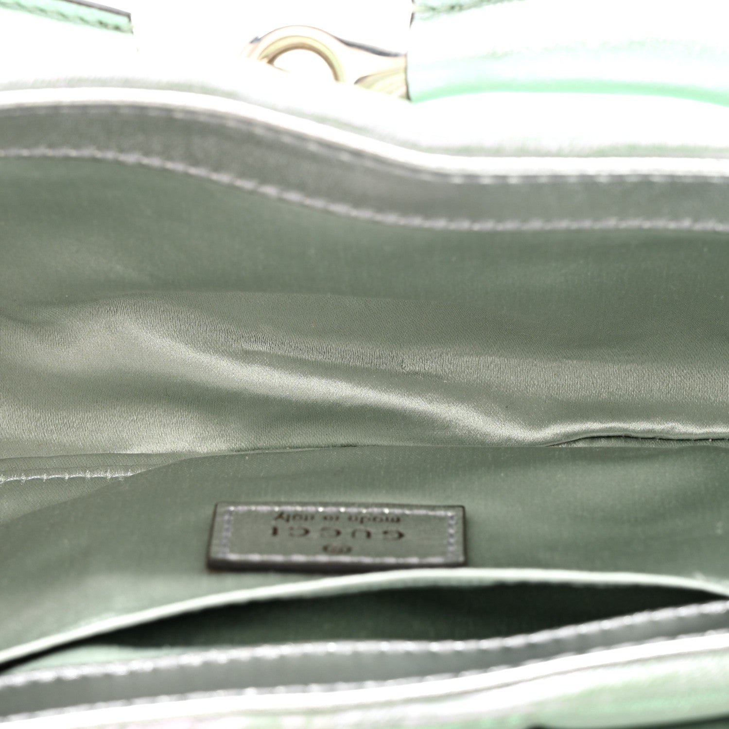 Gucci Iridescent Nappa Vertical Matelasse Medium Maxi Horsebit Chain Shoulder Bag Iridescent Salvy Green 5 of 12