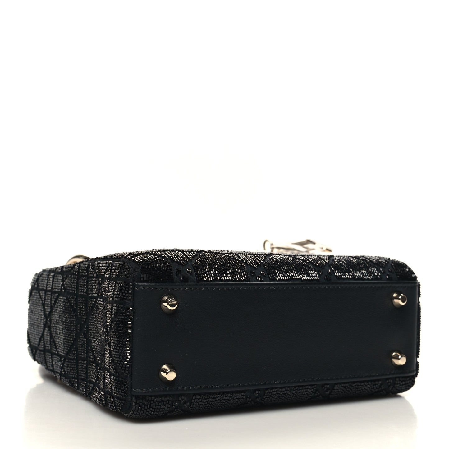 Lambskin Beaded Mini Lady Dior Black